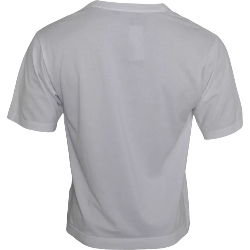 Dolce &amp;amp; Gabbana Vit Bomull DG Applikation Herr Casual T-shirt