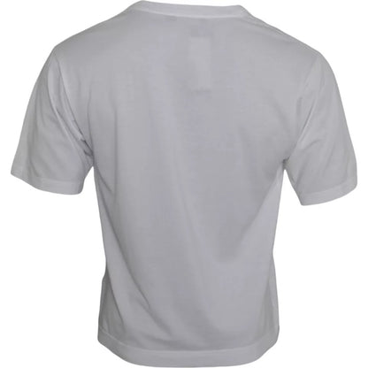 Dolce &amp;amp; Gabbana Vit Bomull DG Applikation Herr Casual T-shirt