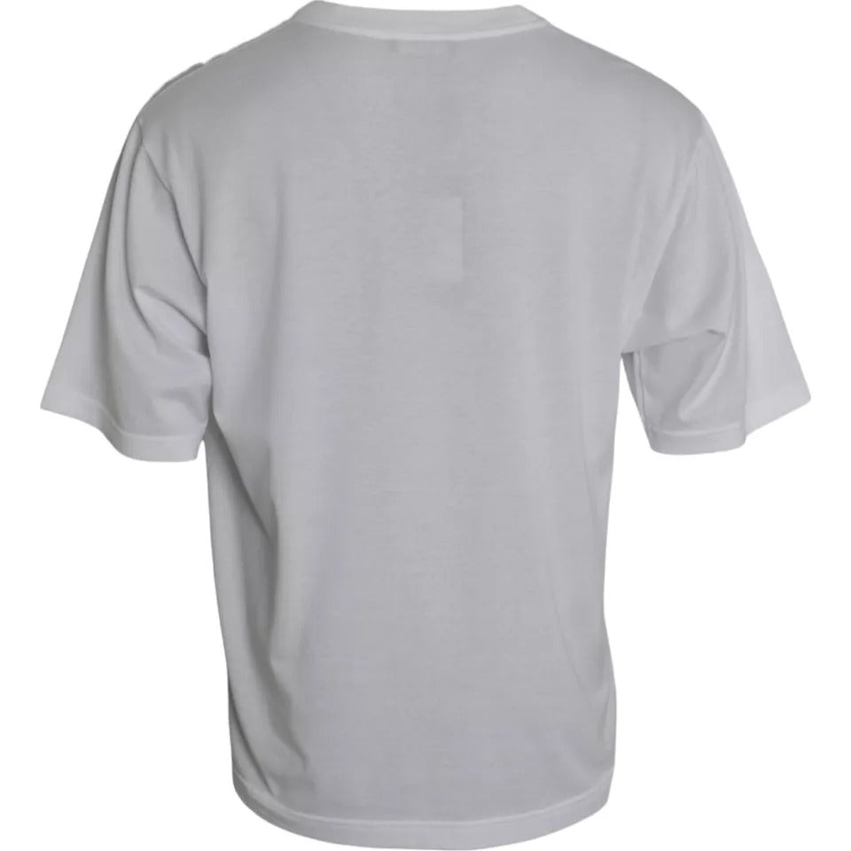 Dolce &amp;amp; Gabbana Vit bomulls-t-shirt med rund hals och kort ärm