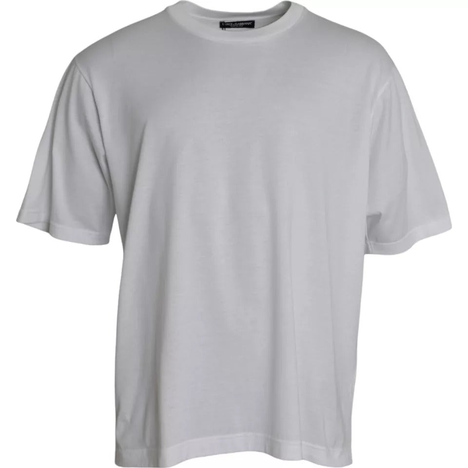 Dolce &amp;amp; Gabbana Vit bomulls-t-shirt med rund hals och kort ärm