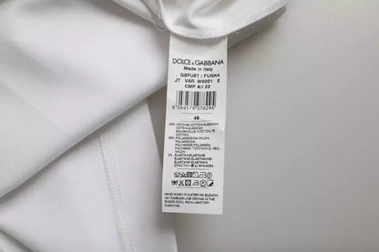 Dolce &amp;amp; Gabbana Vit bomulls-t-shirt med rund hals och kort ärm