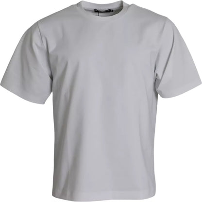 Dolce &amp;amp; Gabbana Vit bomulls-t-shirt med rund hals och kort ärm