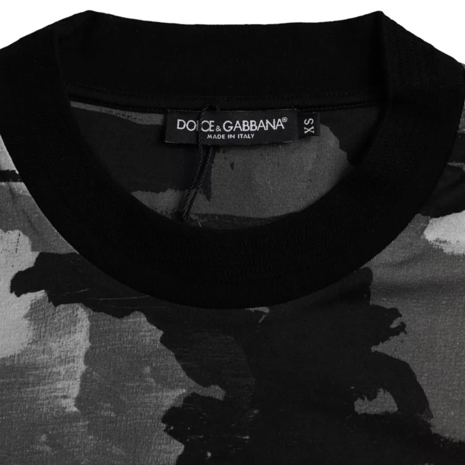 Dolce &amp;amp; Gabbana Flerfärgad Kamouflage Bomulls-T-shirt med Rund Halsringning
