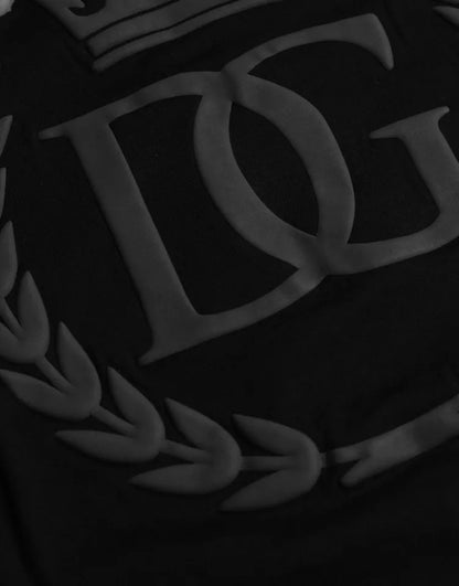 Dolce &amp;amp; Gabbana svart t-shirt med rund hals och präglad logotyp