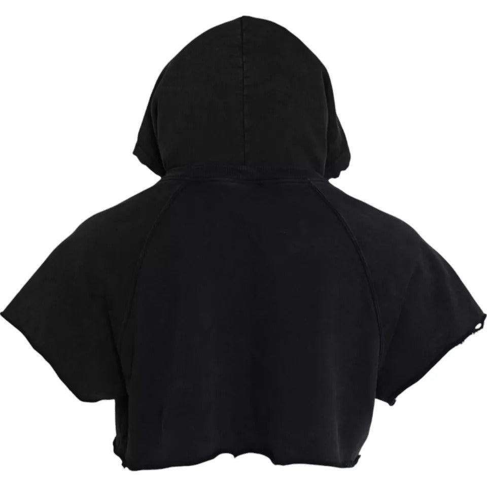 Dolce &amp;amp; Gabbana Svart bomulls-t-shirt med korta ärmar och huva