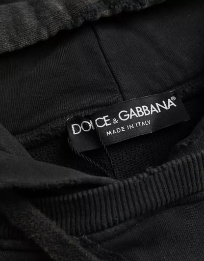 Dolce &amp;amp; Gabbana Svart bomulls-t-shirt med korta ärmar och huva