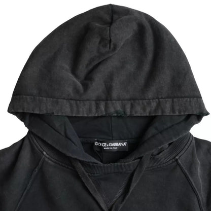 Dolce &amp;amp; Gabbana Svart bomulls-t-shirt med korta ärmar och huva