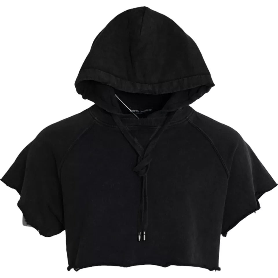 Dolce &amp;amp; Gabbana Svart bomulls-t-shirt med korta ärmar och huva