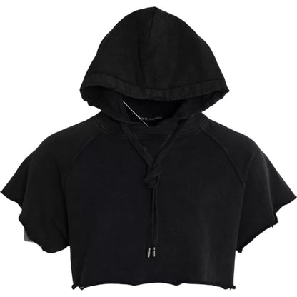 Dolce &amp;amp; Gabbana Svart bomulls-t-shirt med korta ärmar och huva
