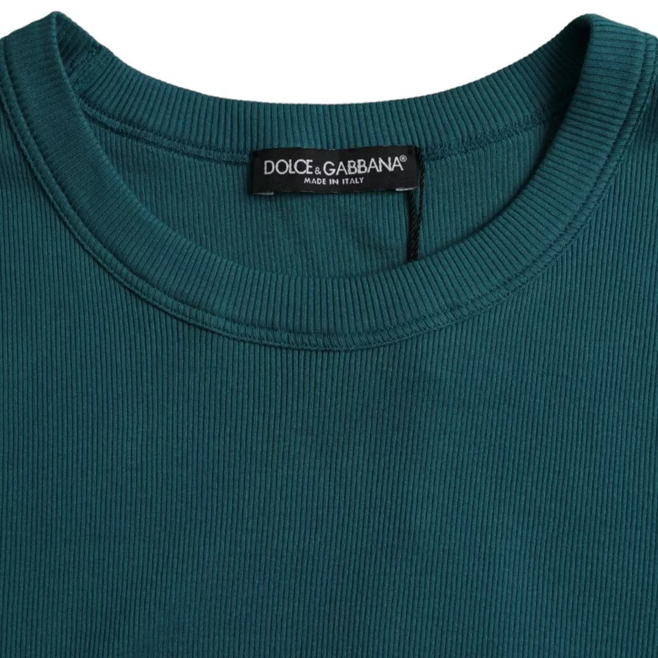 Dolce &amp;amp; Gabbana Blågrön Bomull Rundhalsad Kortärmad T-shirt