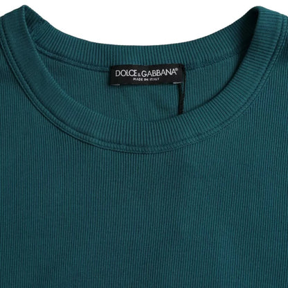 Dolce &amp;amp; Gabbana Blågrön Bomull Rundhalsad Kortärmad T-shirt