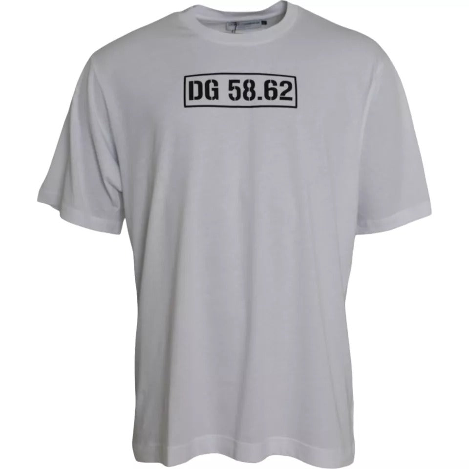 Dolce &amp;amp; Gabbana Vit Logotyp Rund Hals Kortärmad T-shirt