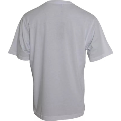 Dolce &amp;amp; Gabbana Vit Logotyp Rund Hals Kortärmad T-shirt
