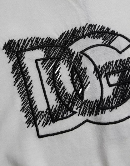 Dolce &amp;amp; Gabbana Vit Logotyp Rund Hals Kortärmad T-shirt