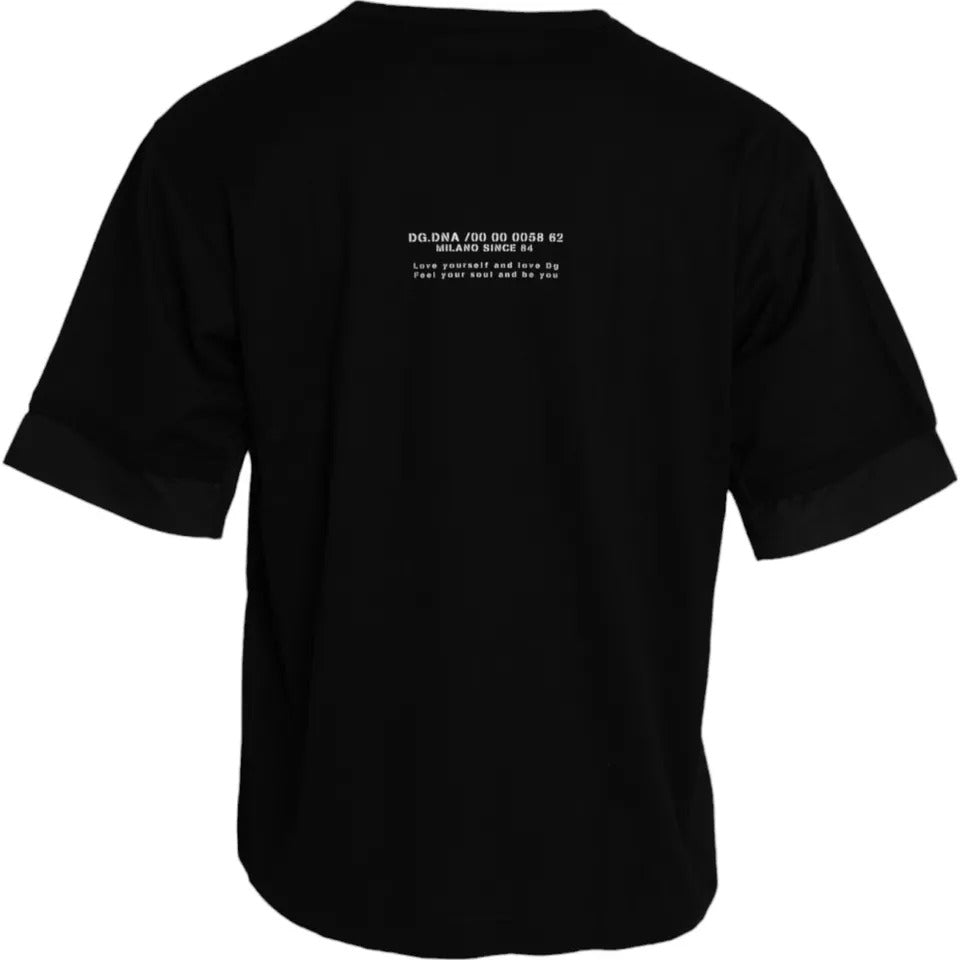 Dolce &amp;amp; Gabbana Svart Bomullsficka Kortärmad Herr T-shirt