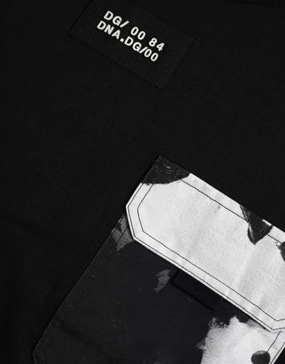 Dolce &amp;amp; Gabbana Svart Bomullsficka Kortärmad Herr T-shirt