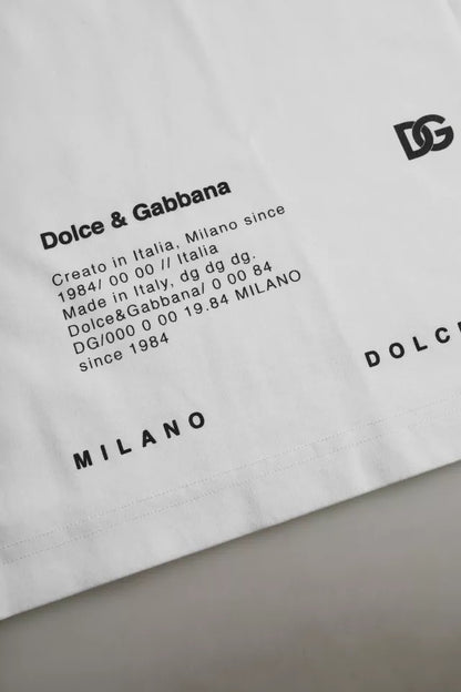 Dolce &amp;amp; Gabbana Vit Röda Läppar Tryckt Bomull Herr T-shirt