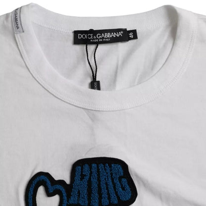 Dolce &amp;amp; Gabbana Vit King Of Love Rundhalsad Kortärmad T-shirt