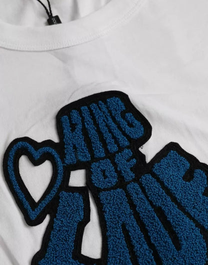 Dolce &amp;amp; Gabbana Vit King Of Love Rundhalsad Kortärmad T-shirt