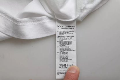 Dolce &amp;amp; Gabbana Vit King Of Love Rundhalsad Kortärmad T-shirt