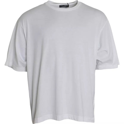 Dolce &amp;amp; Gabbana Vit bomulls-t-shirt med rund hals och kort ärm
