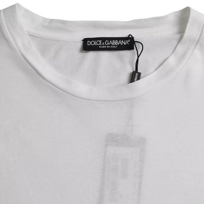 Dolce &amp;amp; Gabbana Vit bomulls-t-shirt med rund hals och kort ärm