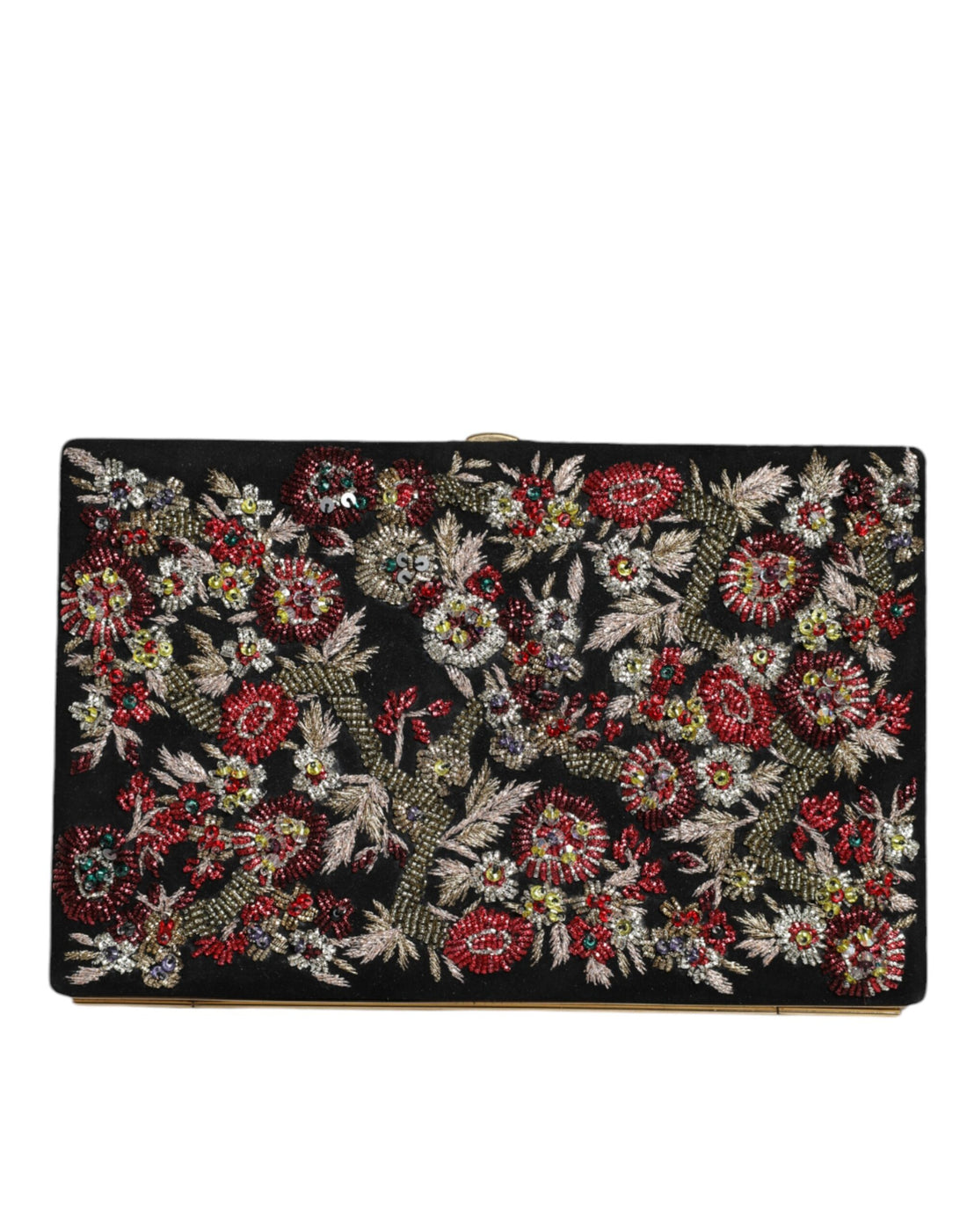 Dolce &amp;amp; Gabbana Flerfärgad Blommig Guldfärgad Kuvertväska med Ram