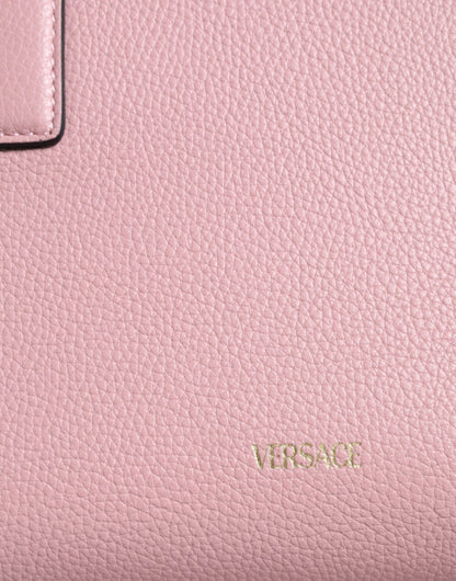 Versace Rosa Liten Axelremsväska i Kalvskinn med Topphandtag