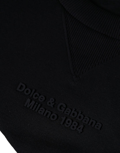 Dolce &amp; Gabbana Black Leopard Crew Neck Sweatshirt Sweater