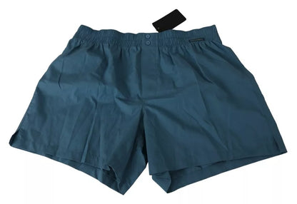 Dolce &amp; Gabbana Blue Cotton Regular Boxer Shorts Underwear