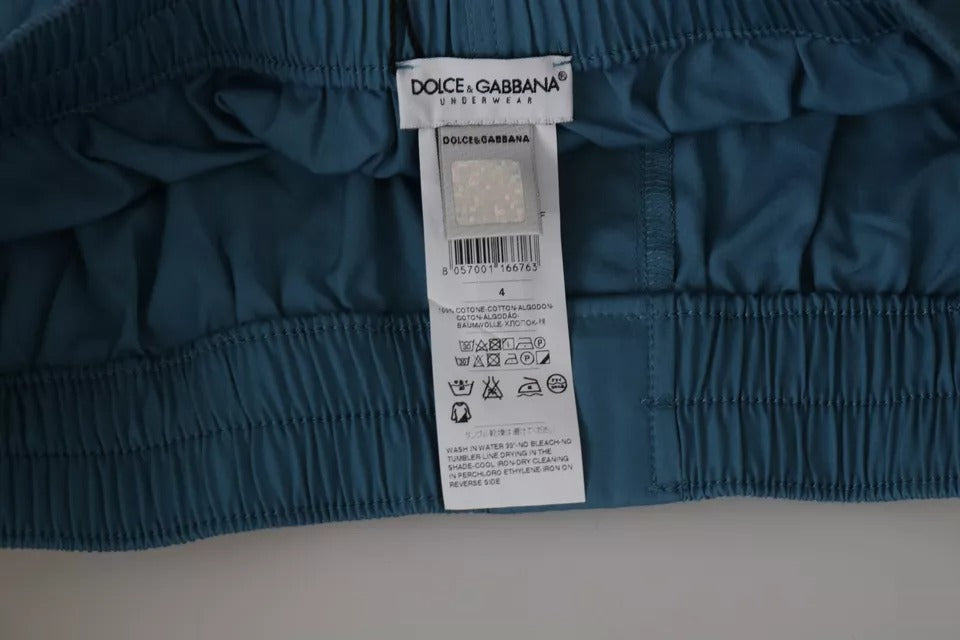 Dolce &amp; Gabbana Blue Cotton Regular Boxer Shorts Underwear