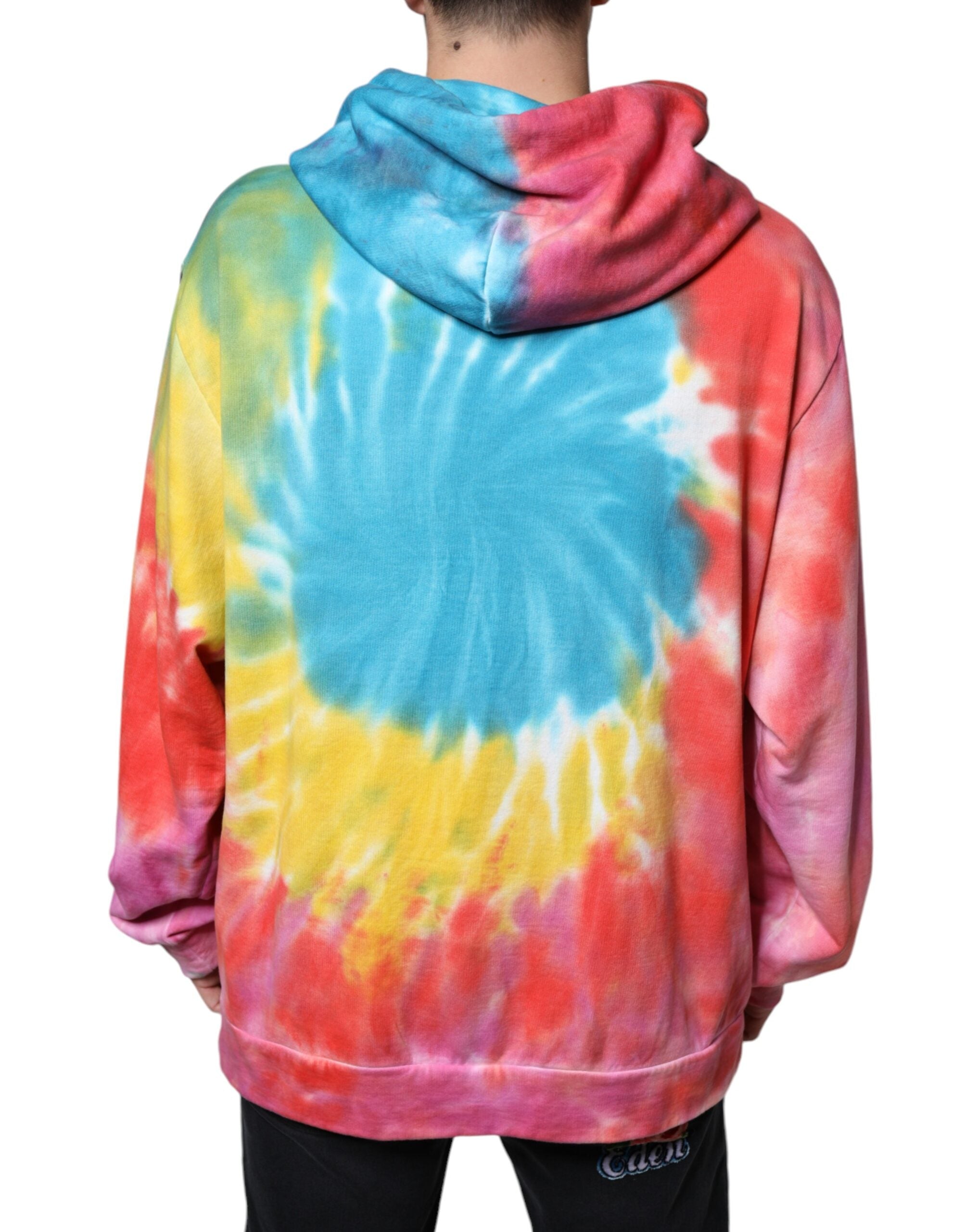 Dolce &amp; Gabbana Multicolor Tie Dye Hooded Sweatshirt Sweater