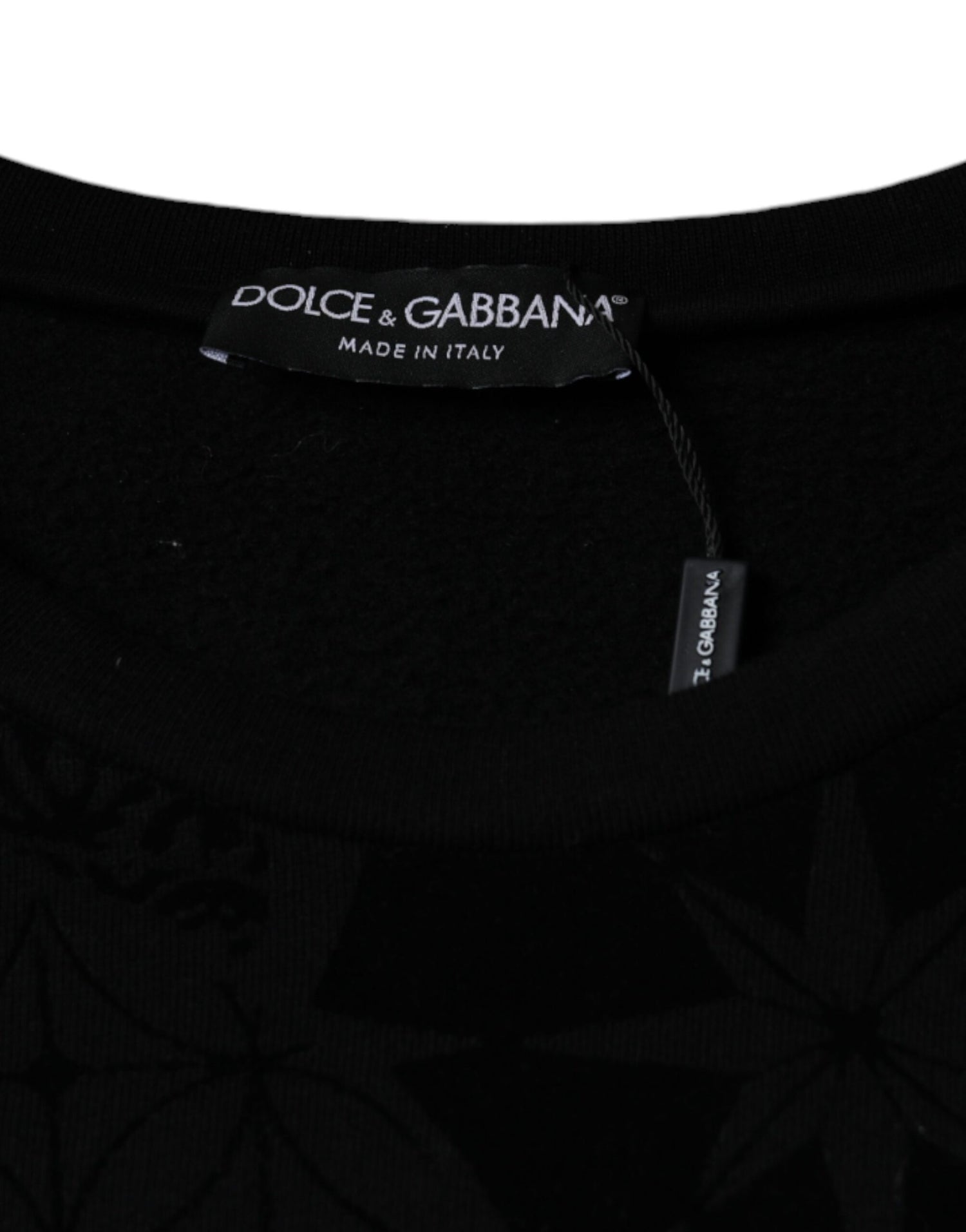 Dolce &amp; Gabbana Black Printed Crew Neck Sweatshirt Sweater