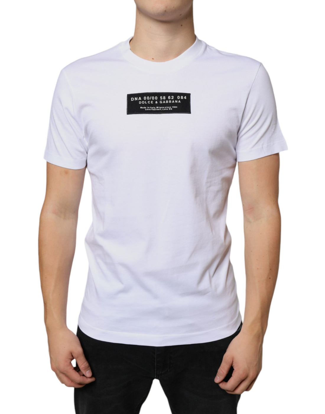 Dolce &amp;amp; Gabbana Vit bomull DG Applikation Casual T-shirt