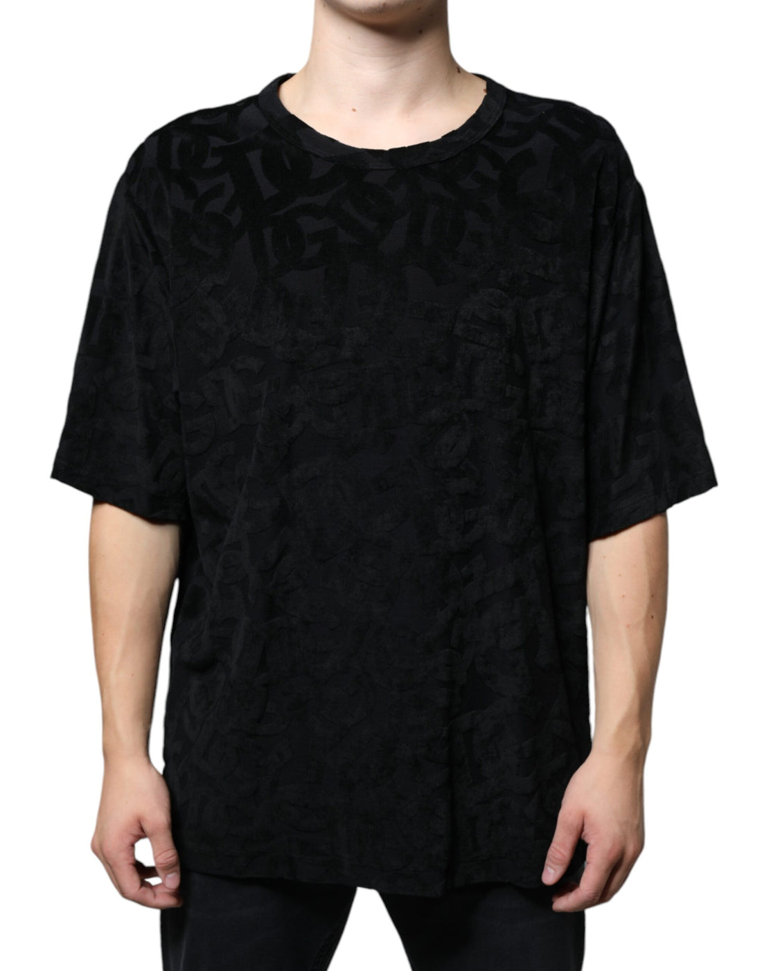 Dolce &amp;amp; Gabbana svart DG Mania-t-shirt med logotyptryck