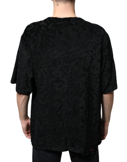Dolce &amp;amp; Gabbana svart DG Mania-t-shirt med logotyptryck