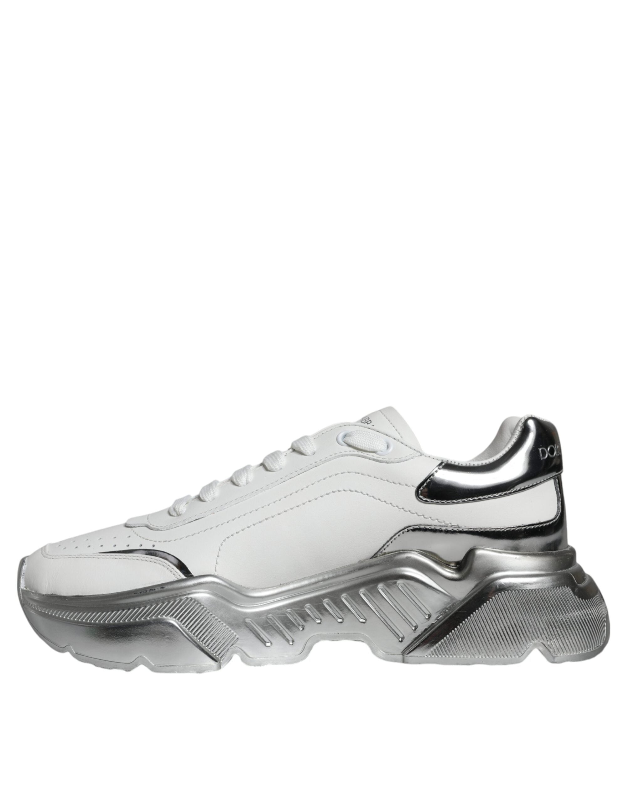 Dolce &amp; Gabbana White Silver Daymaster Low Top Sneakers Shoes