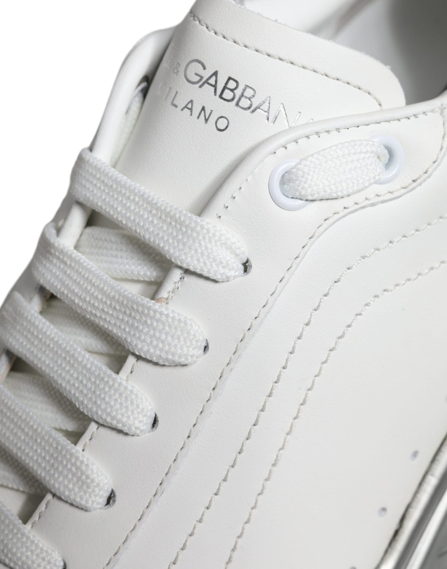 Dolce &amp; Gabbana White Silver Daymaster Low Top Sneakers Shoes
