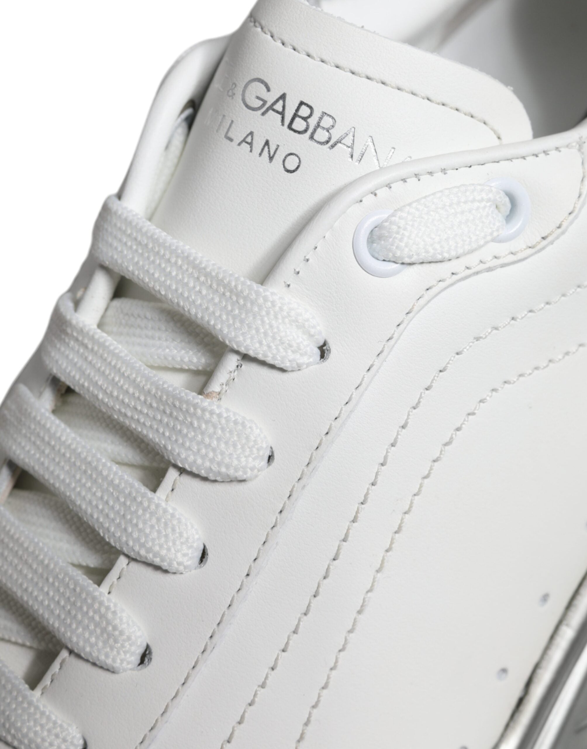 Dolce &amp; Gabbana White Silver Daymaster Low Top Sneakers Shoes