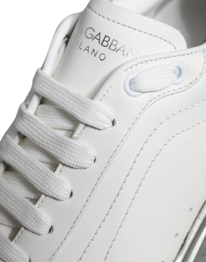 Dolce &amp; Gabbana White Silver Daymaster Low Top Sneakers Shoes