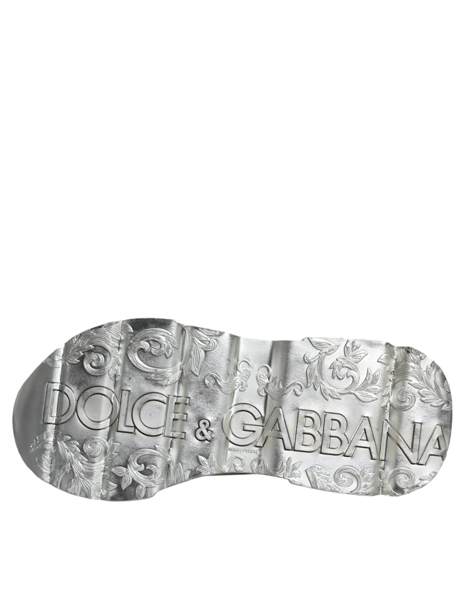 Dolce &amp; Gabbana White Silver Daymaster Low Top Sneakers Shoes