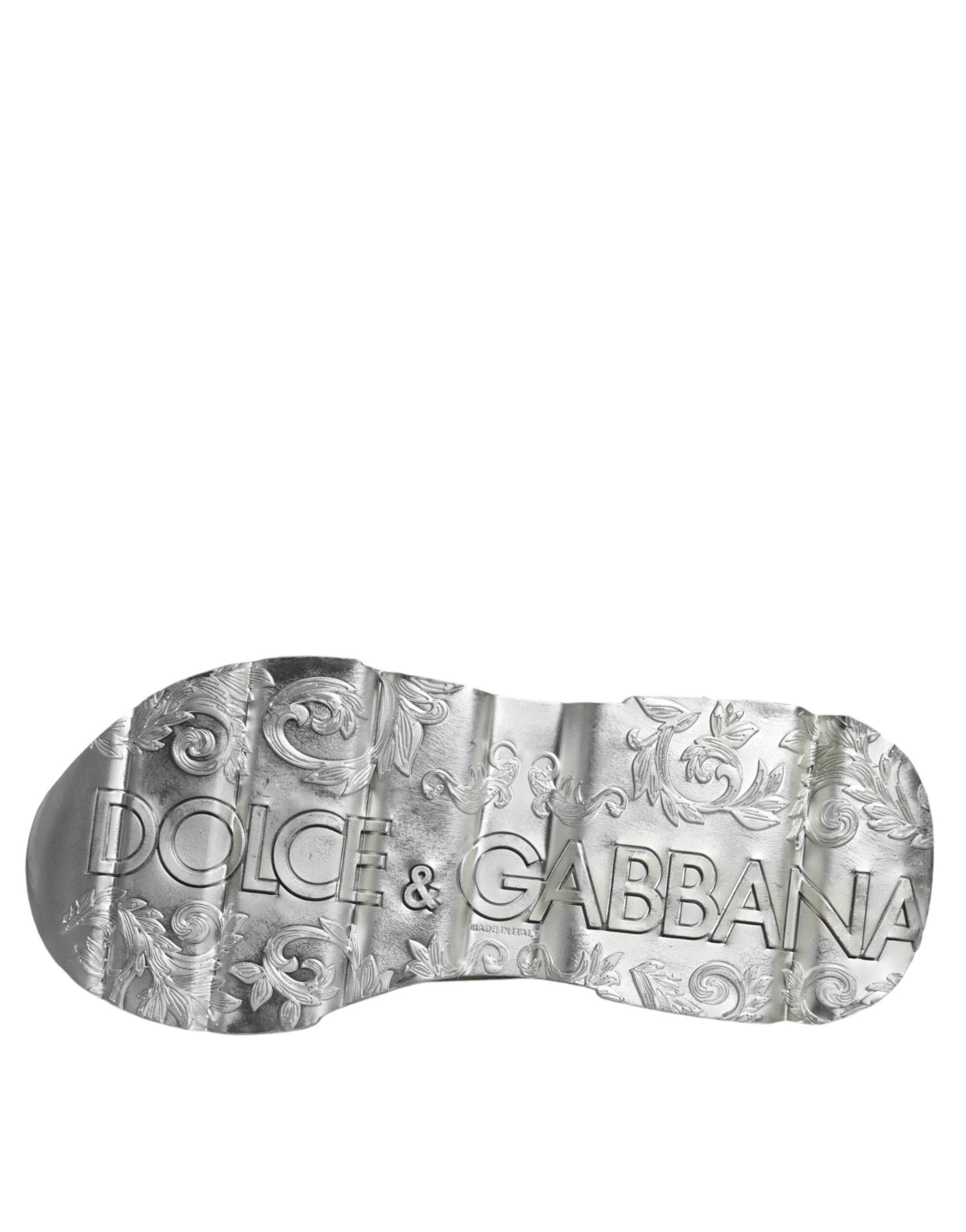 Dolce &amp; Gabbana White Silver Daymaster Low Top Sneakers Shoes