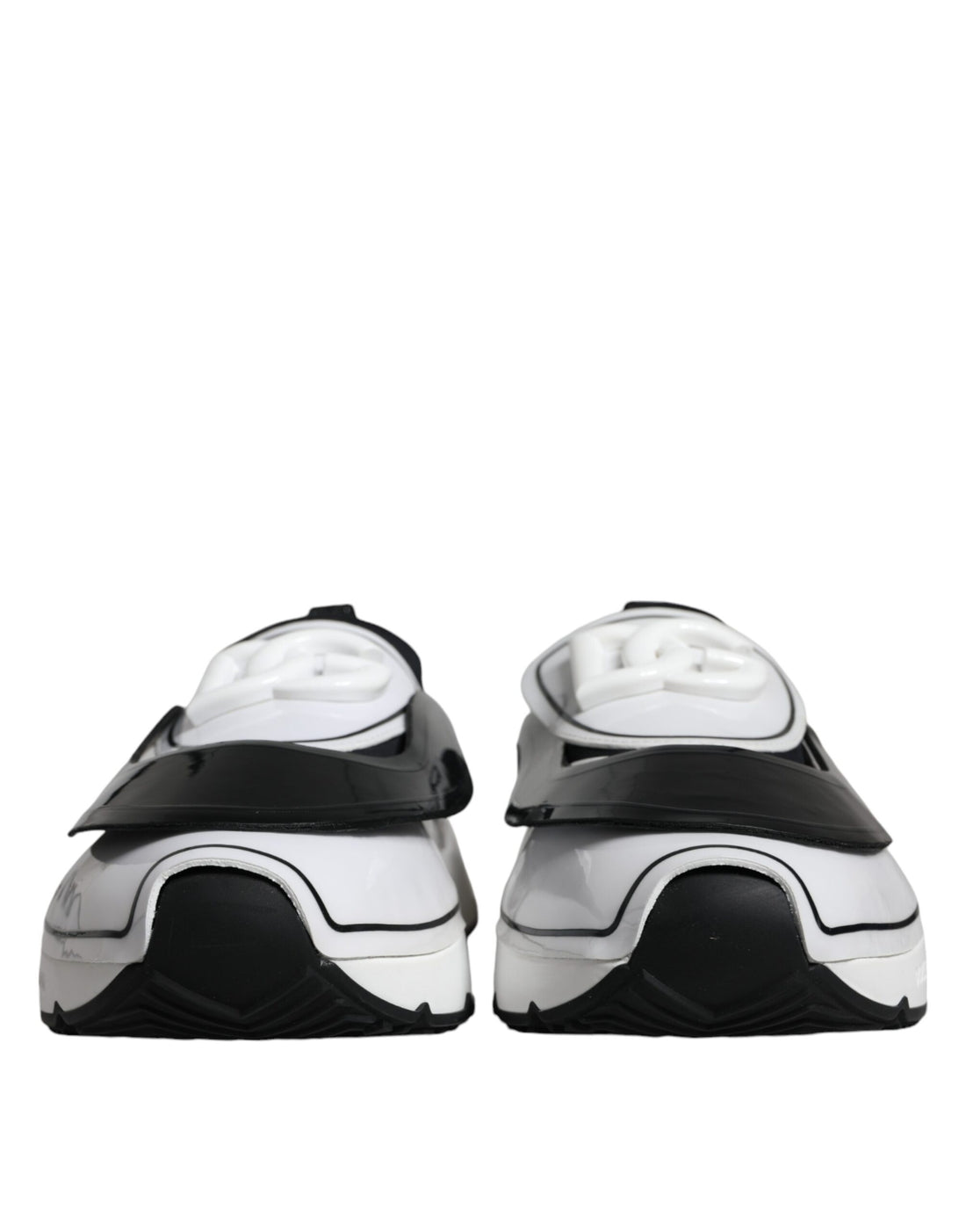 Dolce &amp; Gabbana White Black Logo Plaque Daymaster Sneakers Shoes