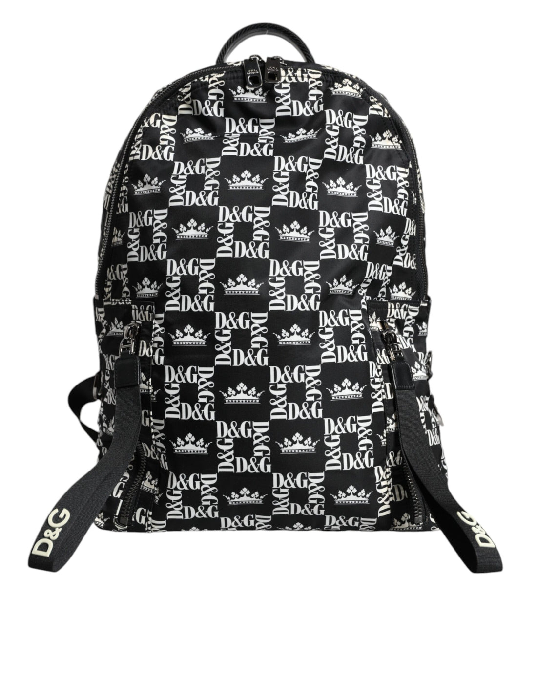 Dolce &amp;amp; Gabbana Svartvit DG Kronlogotyp Nylon Ryggsäck