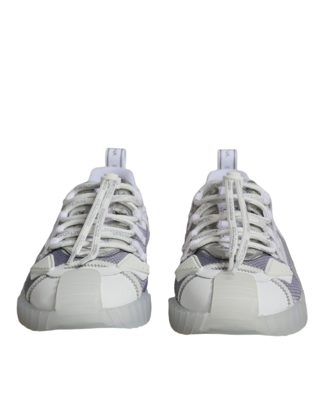 Dolce &amp; Gabbana White Silver Low Top NS1 Sneakers Shoes