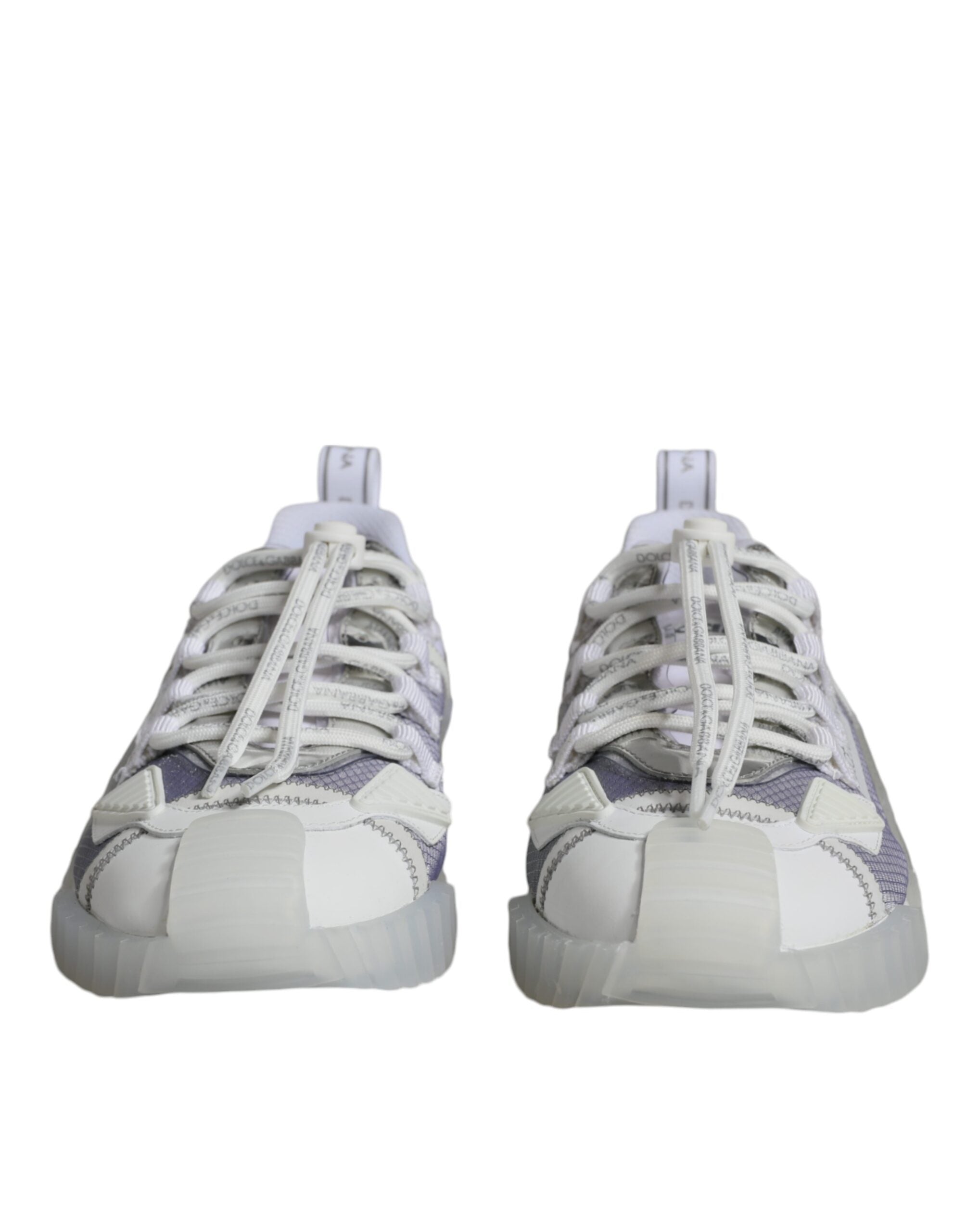 Dolce &amp; Gabbana White Silver Low Top NS1 Sneakers Shoes