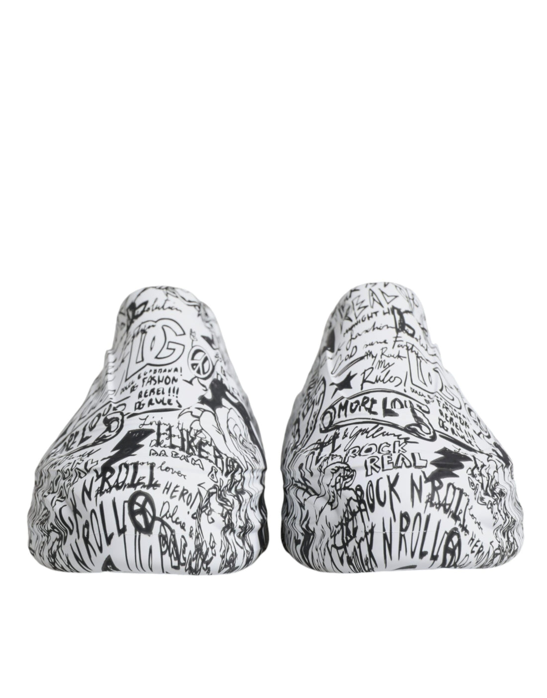 Dolce &amp; Gabbana White Black Graffiti Daymaster Sneakers Shoes