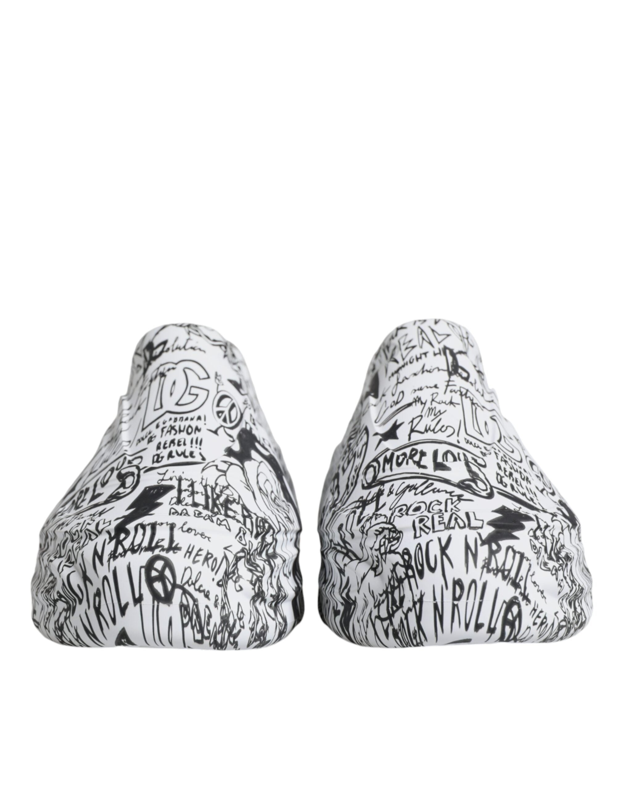Dolce &amp; Gabbana White Black Graffiti Daymaster Sneakers Shoes