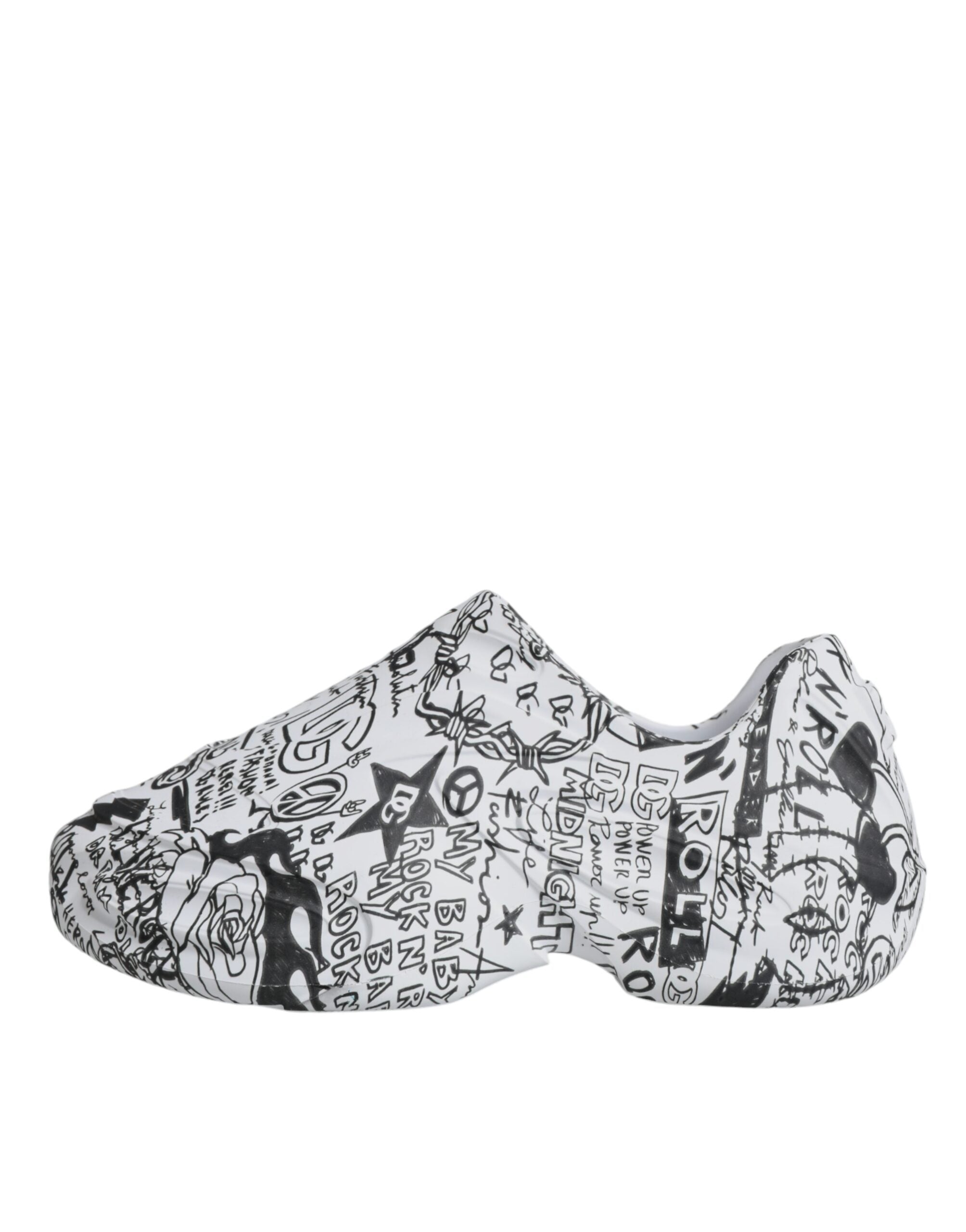 Dolce &amp; Gabbana White Black Graffiti Daymaster Sneakers Shoes