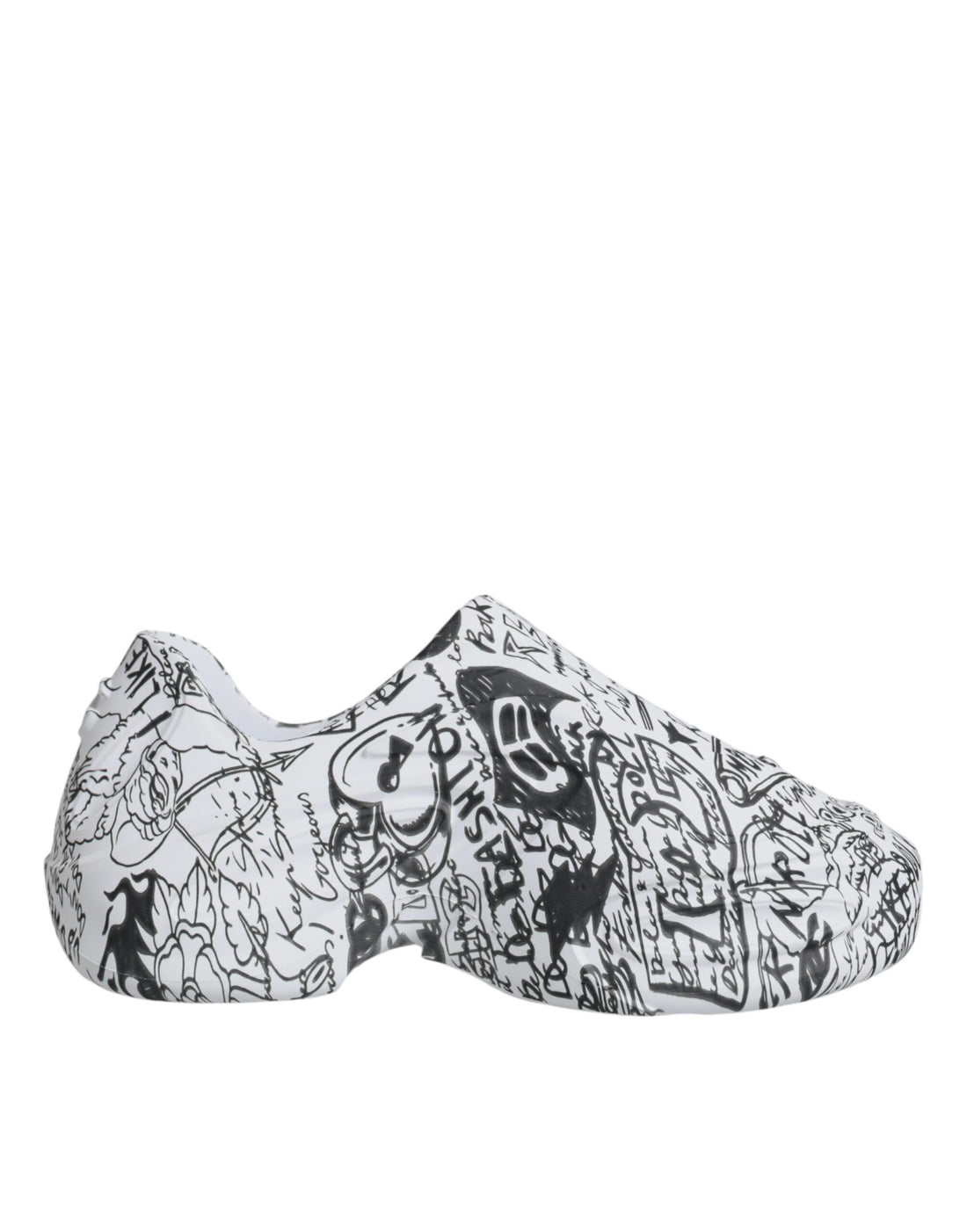 Dolce &amp; Gabbana White Black Graffiti Daymaster Sneakers Shoes